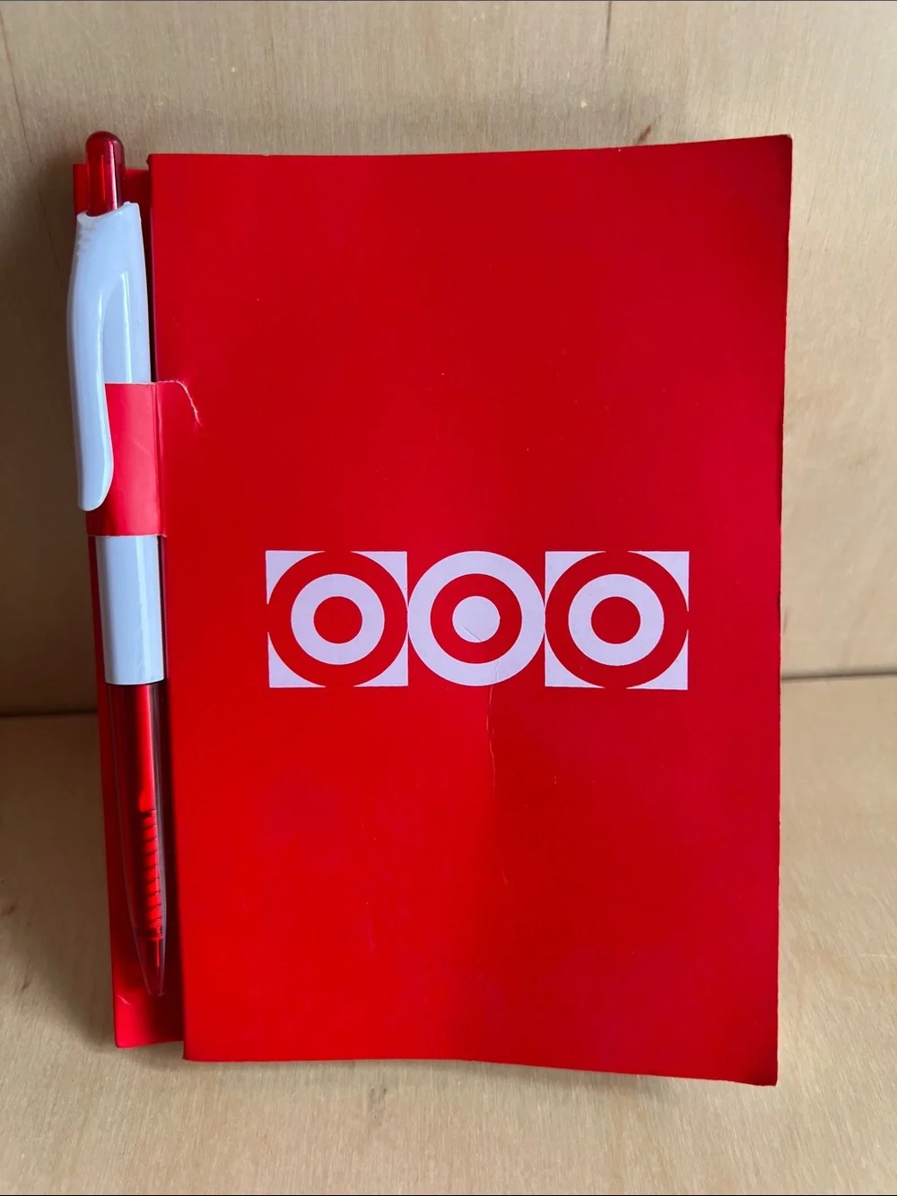 Target Red Drawstring Bag with Matching Red Water Bottle and Notebook